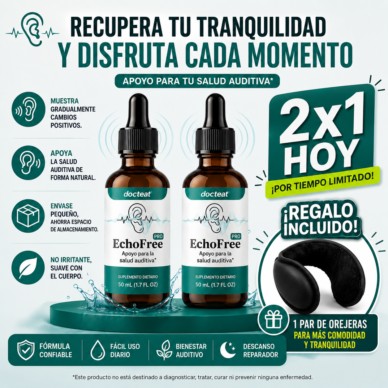 solución para tinnitus, pitidos y zumbido de oídos | 2x1 + Regalo Hoy