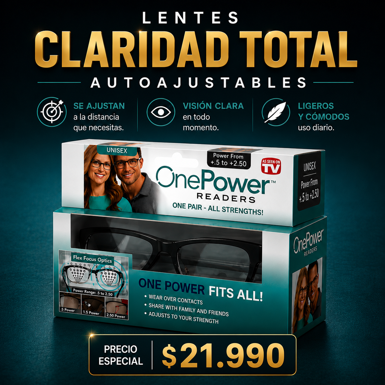 Lentes Claridad Total Autoajustables | Ajuste Inteligente para Cada Distancia