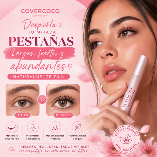 Luce pestañas más largas, fuertes y abundantes de forma natural, sin maquillaje ni extensiones