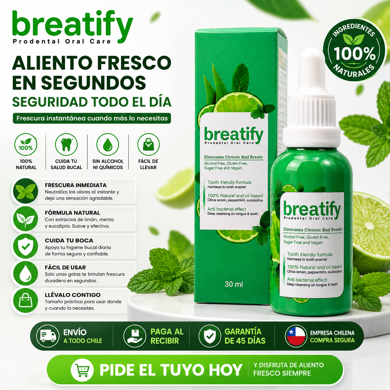 Aliento fresco durante todo el día — Breatify™